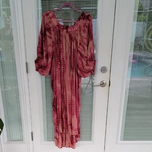 Tree Of Life Free Love Way Farer Tie-Dye Maxi Dress Free Size NWOT